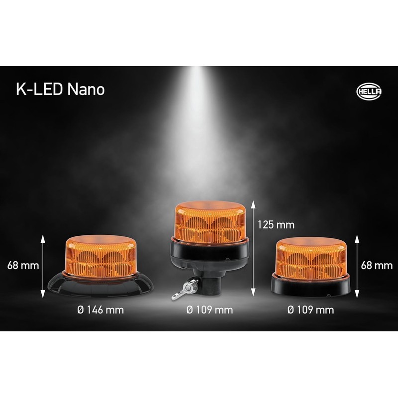 HELLA 2XD 066 146-001 Rotating LED Warning Light K-LED Nano
