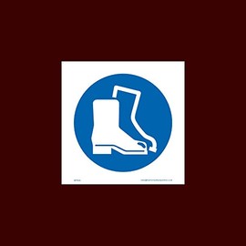 Safety Boots/Foot Protection Plastic Sign (MPPE46) - Personal Protective Equipment, Helmets, Boots, Gloves, Mask, Ear, Eye, Glasses