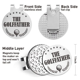QVUXZ Dad Golf Ball Marker Gifts, Dad Golfing Gifts from Daughter Son Kids, Fathers Day Golf Gifts, Birthday Christmas Golf Lover Gifts for Dad, Golfer Gifts for Dad, The Golffather