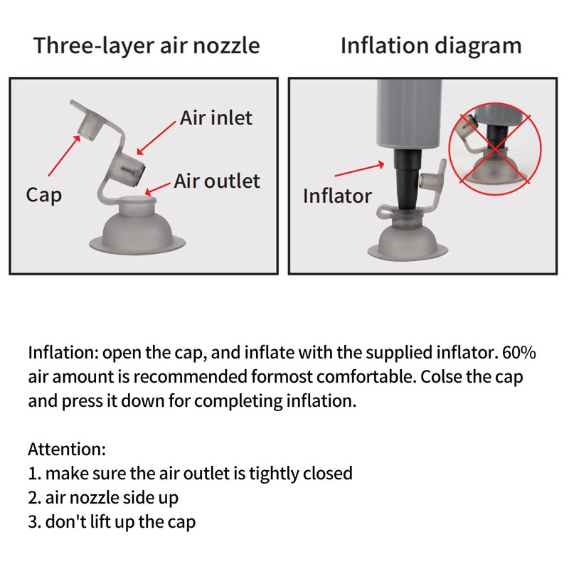 JFT Inflatable Motorcycle Seat Cushion with Built-in Pump, Non-Slip Air