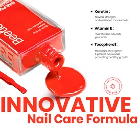 Beetles Red Nail Polish-1Pcs 15ml Fast Drying & Long Lasting Nail Polish Scarlet Red Nail Lacquer Glossy Finish Nail Art Design for Women,0.51 FL OZ