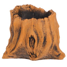 Sosoport Simulation Wood Bonsai Pot - Simulation Wood Pile Cement Pot - Wood Vase Decor Succulent Plant Pot Bark Vase Fake Tree Stump Decor Tree Trunk Decor