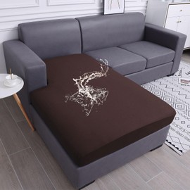 hyha - Fundas de cojín impermeables para sofá, fundas de cojín seccionales, fundas de cojín para sofá en forma de L, fundas elásticas para sofá, funda para tumbona con parte inferior elástica (funda para tumbona XL, color chocolate)