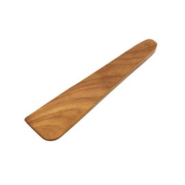 FAAY 10" Flat Wooden Spatula for Cast Iron, Egg Flipper, Pan Scraper, Handcraft from High Moist Resistance Golden Teak for Non Stick Cookware (10")