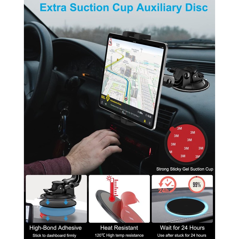 phichy Windscreen Car Tablet Holder Window Dashboard Tablet Holder