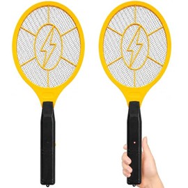 Electric Fly Swatter 2 Pack, Handheld Bug Zapper Racket for Mosquito & Insects, High Voltage Instant Kill, Lightweight Battery Powered Mosquito Zapper for Home, Patio and Camping