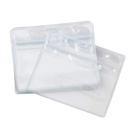 nuoshen 10pcs Waterproof Plastic Badge Holders Name Tag Clear Badge ID Card Holders