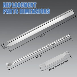 Criditpid Grill Replacement Parts for Char-Broil Performance 4 Burner 463365021 463331221 463366022, G325-0002-W1 Heat Plates, Burners, Ignitor & Temp Gauge Kit for Charbroil 463448021 463655421 Grill