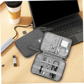 Operitacx 2Pcs Portable Earphone Case Travel Electronics Organizer Bag Lightweight Data Cable Storage Pouch for Chargers and Accessories Stylish Travel Accessory for Easy Organization Grey