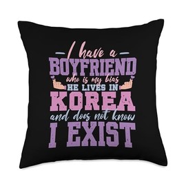 Funny Kpop Boyfriend South Korean K-drama Korea Kpop Lovers Throw Pillow