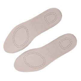 Ipetboom 1 Pair Breathable Cowhide Leather Insoles Sports Insoles for Comfort Shock Absorption Durable Cowhide Material Reduces Foot Fatigue