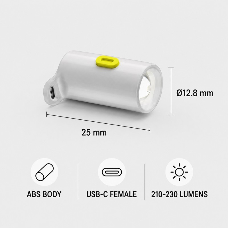 7-Pack USB-C Mini LED Flashlights, 210–230 Lumens Plug-In Emergency Lights