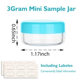 3 Gram Containers with Lids, Tiny Sample Containers, Cosmetic Sample Jars, Bpa Free Lip Balm Containers for Makeup, Lotion, Eye Shadow, Powder, 3 ML Mini Containers with Lids