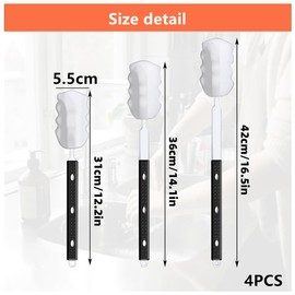 4 Stück Schwammflaschenbürste, Granmagazz Schwammbürste langer Griff, verstellbarer Griff, Schwammbürste Bürste für Weingläser, Gläser, Wasserflaschen