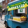 LIRAVENO Lemonade Sign Vinyl Banner - 2 x 10 ft