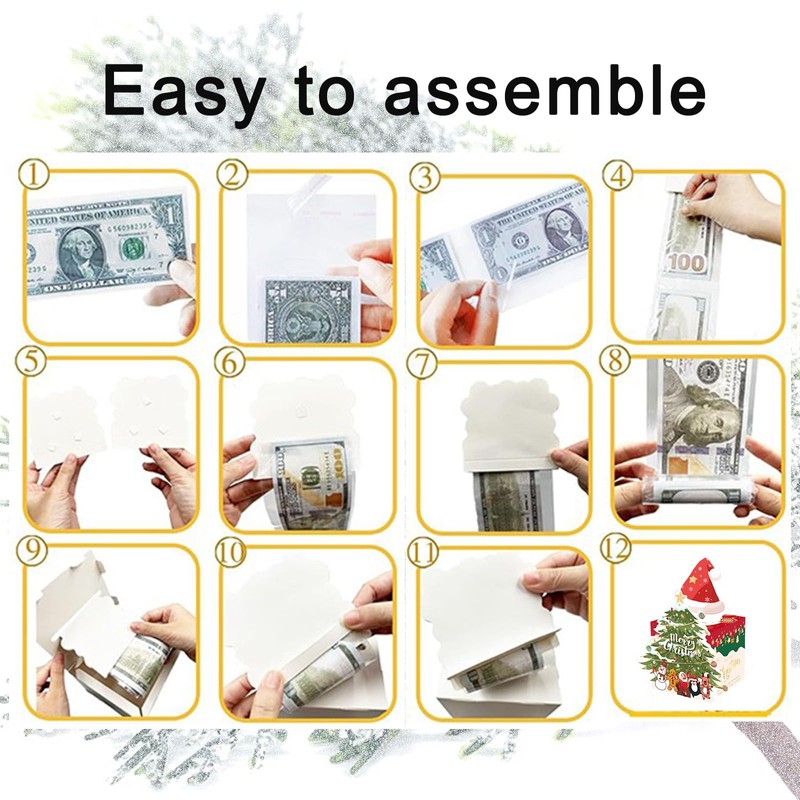 Merry Christmas Pull Surprise Money Gift Box for Kids/Adult Presents