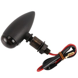 Karun Motorcycle Turn Signal Light, 2 Pieces, Bullet Motorcycle Turn Signal Light, Signal Light, Low Power Consumption, Cannonball Type, Universal DC12V, Black, 2 pcs