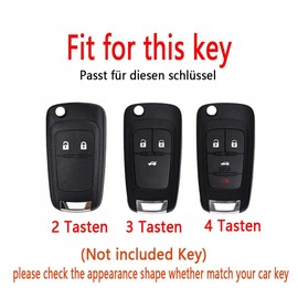 HIBEYO Car Key Case Suitable for Opel Protective Key Case Cowhide Leather Cover for Opel Vauxhall Astra Insignia Vectra Corsa Zafira Key Fob Case Key Box Folding Key 3 Buttons Black