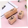 COHEALI 3pcs Retro Wooden Stamps Craft Journals Plant Flower Patterns