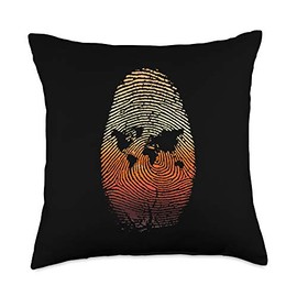 Best Places on Earth Map Fingerprint Sunset Finger The World is in My DNA Throw Pillow, 18x18, Multicolor