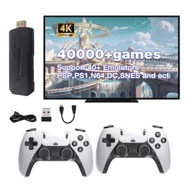【40000+ Games Retro Gaming】Wireless Retro Console. 4K HDMI. Retro Game Stick & 4K Game Stick. 128G Storage with two controllers - Model: X2 Pro 128G version