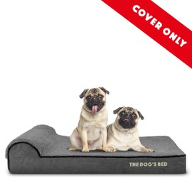 The Dog's Bed Replacement Outer Cover Cover ONLY - NO Bed for The Dog's Bed, Washable Plush Fabric, Large 40” x 25” x 4” Grey Plush