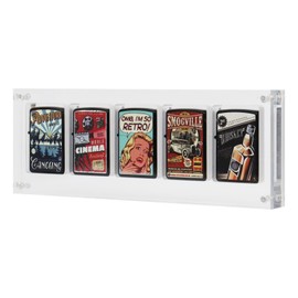 Clear Lighter Case, Acrylic Lighter Display Case Desktop, Suitable for Displaying Five Lighters, Perfect Men's Gift for Dad, Husband, Him