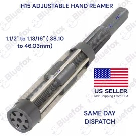 BLUEFOX TOOLS Adjustable HSS Blade HSS hand Reamer H15 1.1/2" To 1.13/16" (38.10mm To 46.03mm)