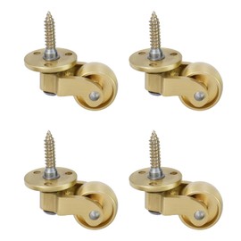 Semetall Solid Brass Swivel Caster, 1" Stem Caster Replacement for Chairs/Tables/Furniture,Set of 4