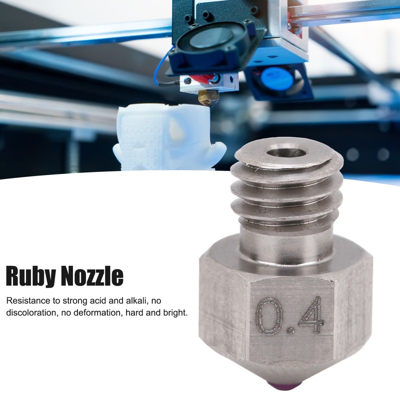 MK8 Titanium Steel Ruby Nozzle 0.4mm Antioxidant Accessory Artificial Precious
