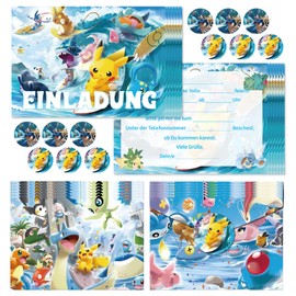 Dowdiles 12 x Children's Birthday Invitation Cards with Envelopes, Birthday Invitations for Boys and Girls, German Party Invitations for Children's Birthdays 05