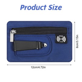 XLIUAX Money Clip, RFID Belt Wallet Travel Wallet Blocking Clip Pocket for Cards Pickpocket Hidden Clips Stash Credit Card Holder Compact Thin Anti-Theft for Traveling(Dark Blue)