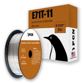 PGN Flux Core Wire .035 - E71T-11 .035 Inch, 2 Pound Spool - Gasless Mild Steel Welding Wire with Low Splatter - For All Position Arc Welding