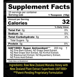 FREZZOR Premium 100% Raw New Zealand Manuka Honey with UAF1000+ Super Antioxidant, 30% More Bioactive, Best Support for Everyday Wellness, Antioxidant Superfood, 1 Jar (8.8oz/250g)