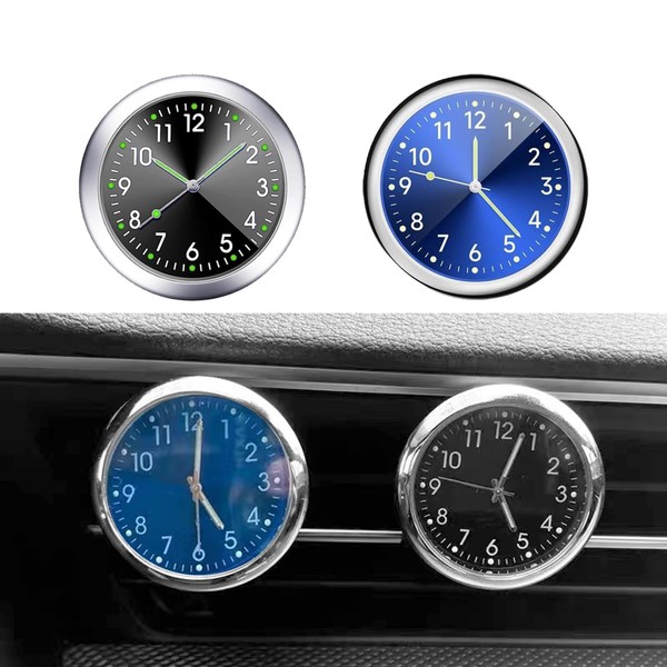 Tesnaao Pack-2 Car Luminous Clock, Dashboard Decorative Supplies, 1.5 Inches