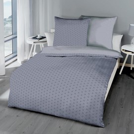 Kaeppel Reversible Bed Linen Mako Satin Light Grey Size 135 x 200 cm (80 x 80 cm)
