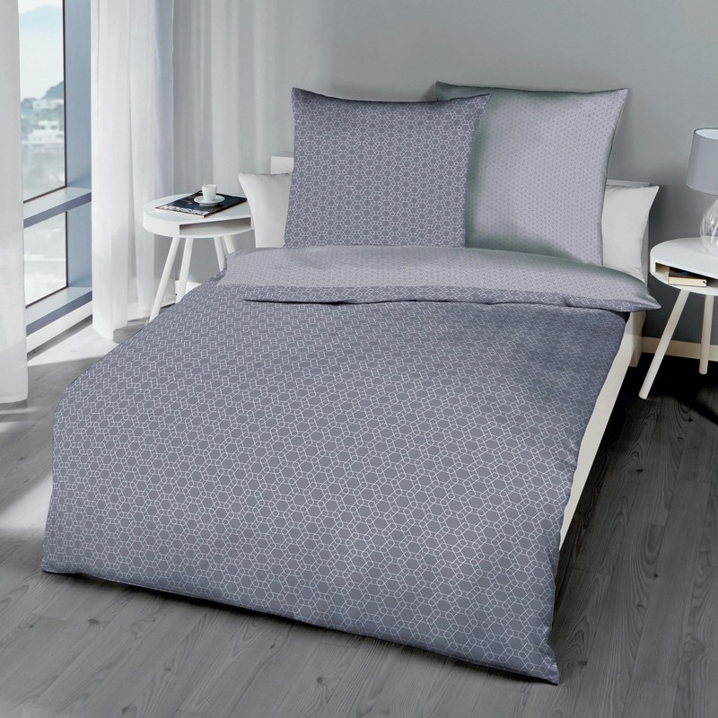 Kaeppel Reversible Bed Linen Mako Satin Light Grey Size 135