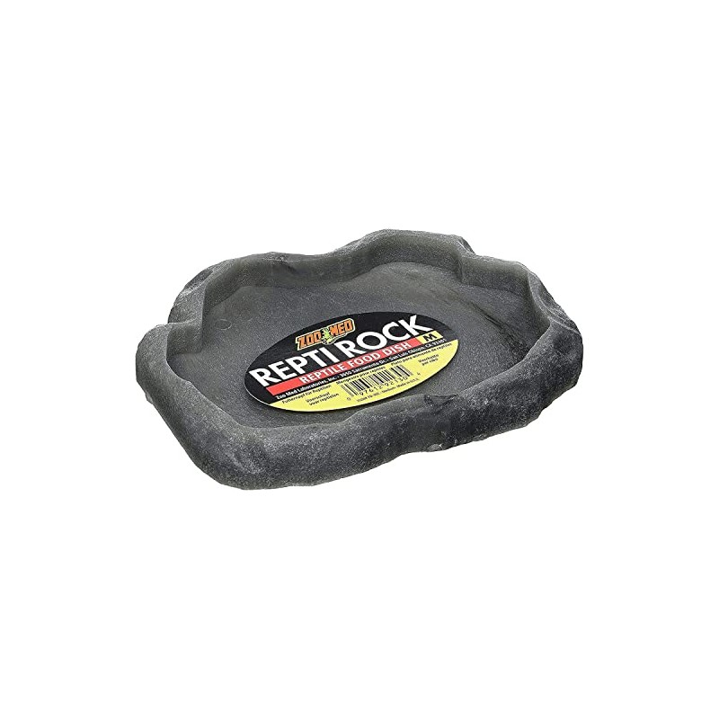 Zoo Med Reptile Rock Food Dish, Medium, 7.25"l x 6"w