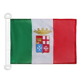 Italy Naval Ensign NAUTICAL Flag 18'' x 12'' - Italian War flags 30 x 45 cm - Banner 12x18 in for boat - AZ FLAG