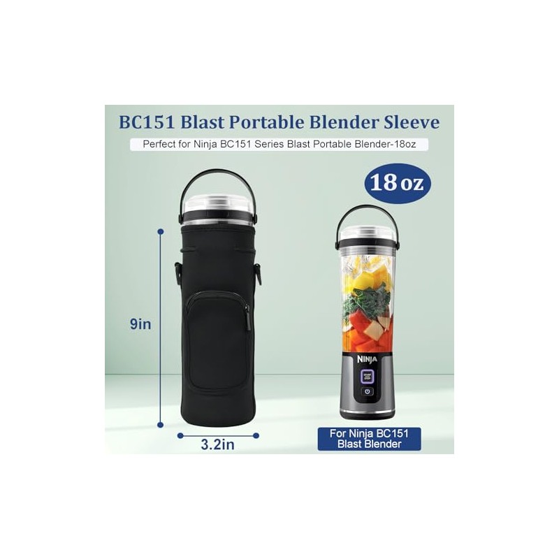 Storage Sleeve Bag for Ninja Blast Portable Blender with Shoulder