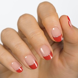MOYOU LONDON Semi-cured UV Gel Strips - Pack of 20 - Gel Nail Foils UV Hardening for Salon Quality Manicure - Flaming Lip