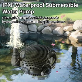 LYCLEAN Submersible Water Pump 3302 GPH, 130W Pond Pump with 13.1FT Lift Height, Adjustable Water Outlet Water Fountain Quiet Aquarium Pump for Waterfall, Fish Pond, Statuary Hydroponic