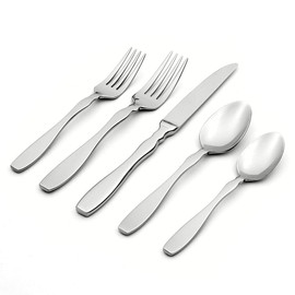 Oneida Figura 20 Piece Everyday Flatware Set, Service for 4, 18/0 Stainless Steel, Silverware Set, B282020AL20