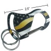 America's Front Line Thin Gold Line Carabiner Keychains with 2