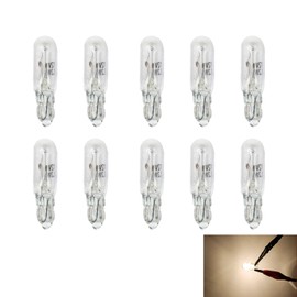 YYTQP 10 PCS T5 Car Wedge Light, 12V 1.2W Miniature Bright Auto Dashboard Gauge Side Light Bulb Lamp, Multifunctional Width Indicator Light, Instrument bulb, Lighting Accessories for Most Cars (White)