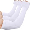 beister - Mangas de enfriamiento con protección UV, para el brazo para el verano, para mujeres y hombres, protección solar, para el pulgar, 3 pares (blanco), Talla única