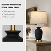 Cinkeda 23" Set of 2 Black Ceramic Farmhouse Table Lamp