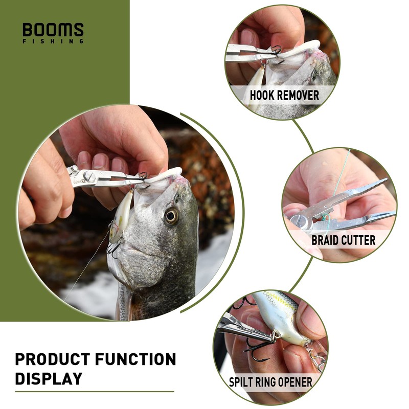 Booms Fishing H01 Fishing Pliers Stainless Steel Scissors Multi-Functional Tool