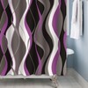 Violet Shower Curtain Grey and Black Striped Minimalist Shower Curtain