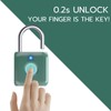 Pothunder Fingerprint Padlock, Smart Metal Keyless Fingerprint Lock, Waterproof, USB